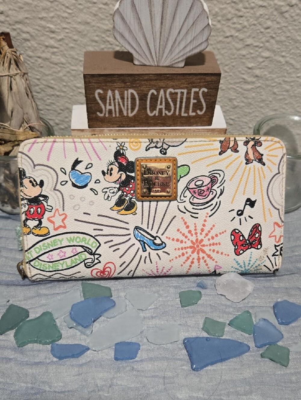 Dooney -Disney Collaboration "Sketches" Zip Around  2009 Wallet